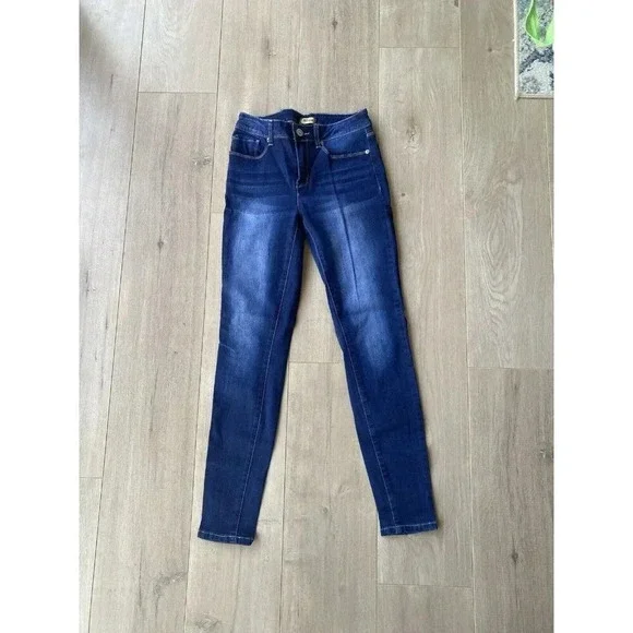 Raw 7 Jeans Juniors Size 5 Stretch Skinny Dark Blue Denim Jeans - Picture 1 of 5